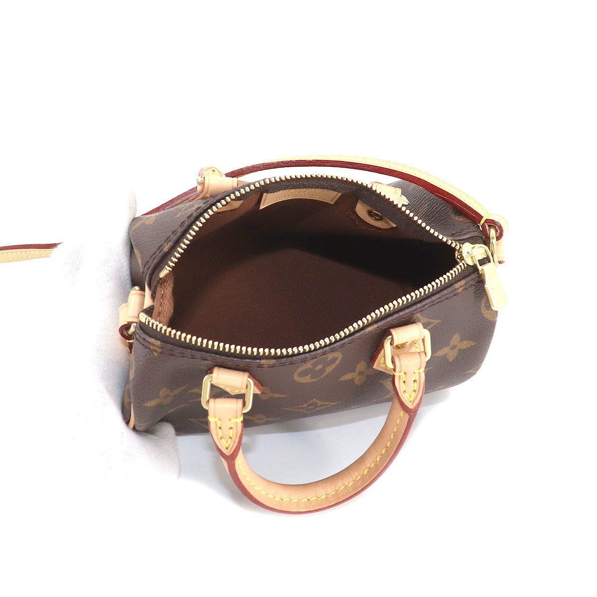 Louis Vuitton Monogram Nano Speedy 2 Way Hand Shoulder Bag