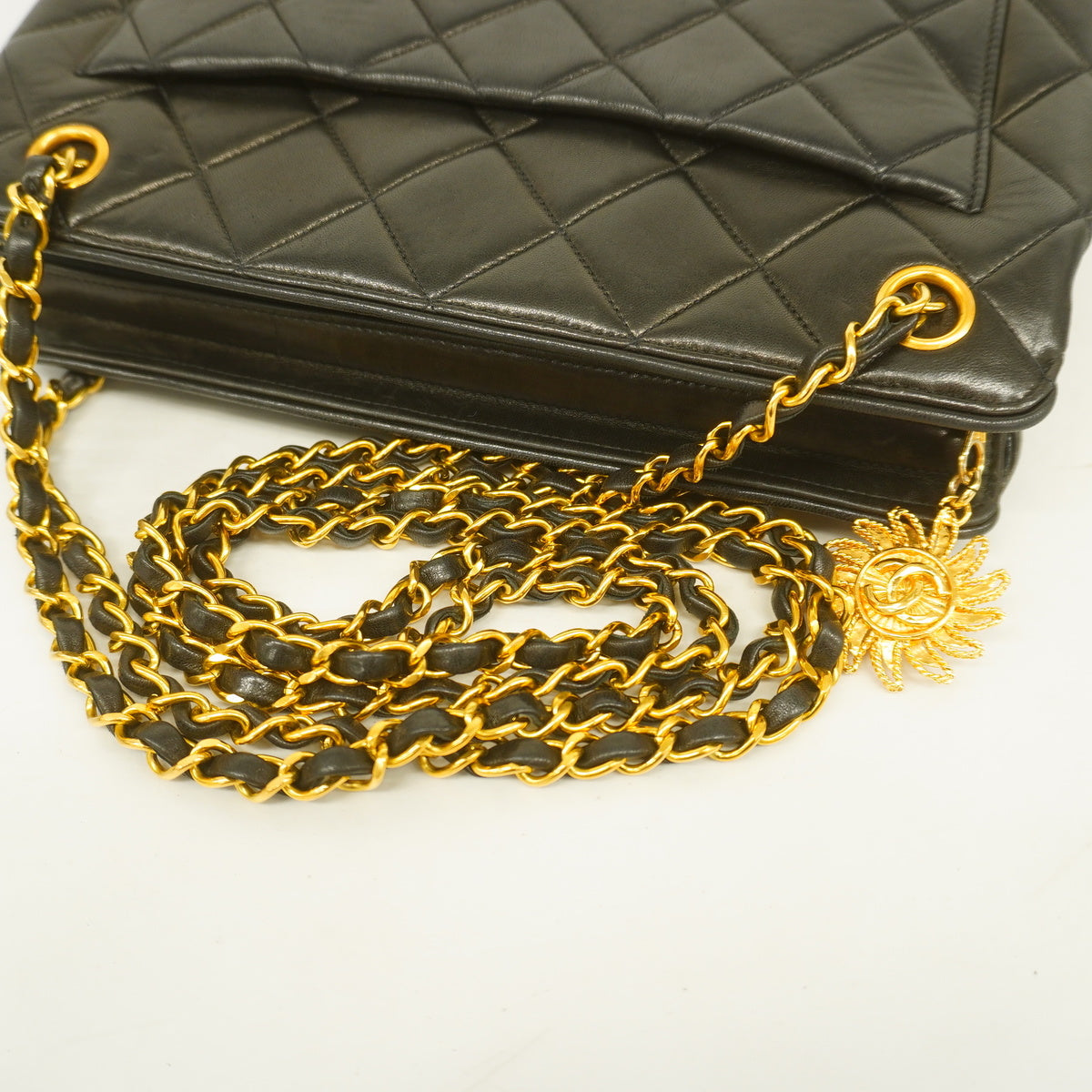Chanel Shoulder Bag Matelasse Chain Lambskin Black
