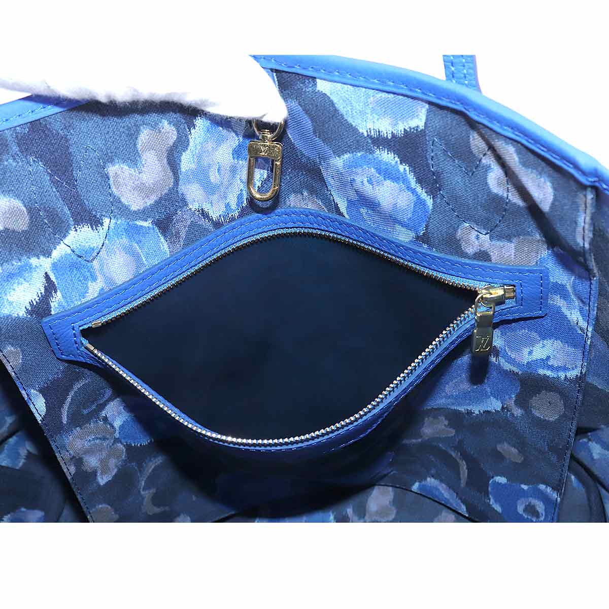 Louis Vuitton Monogram Ikat Flower Neverfull MM Tote Bag Grand Blue
