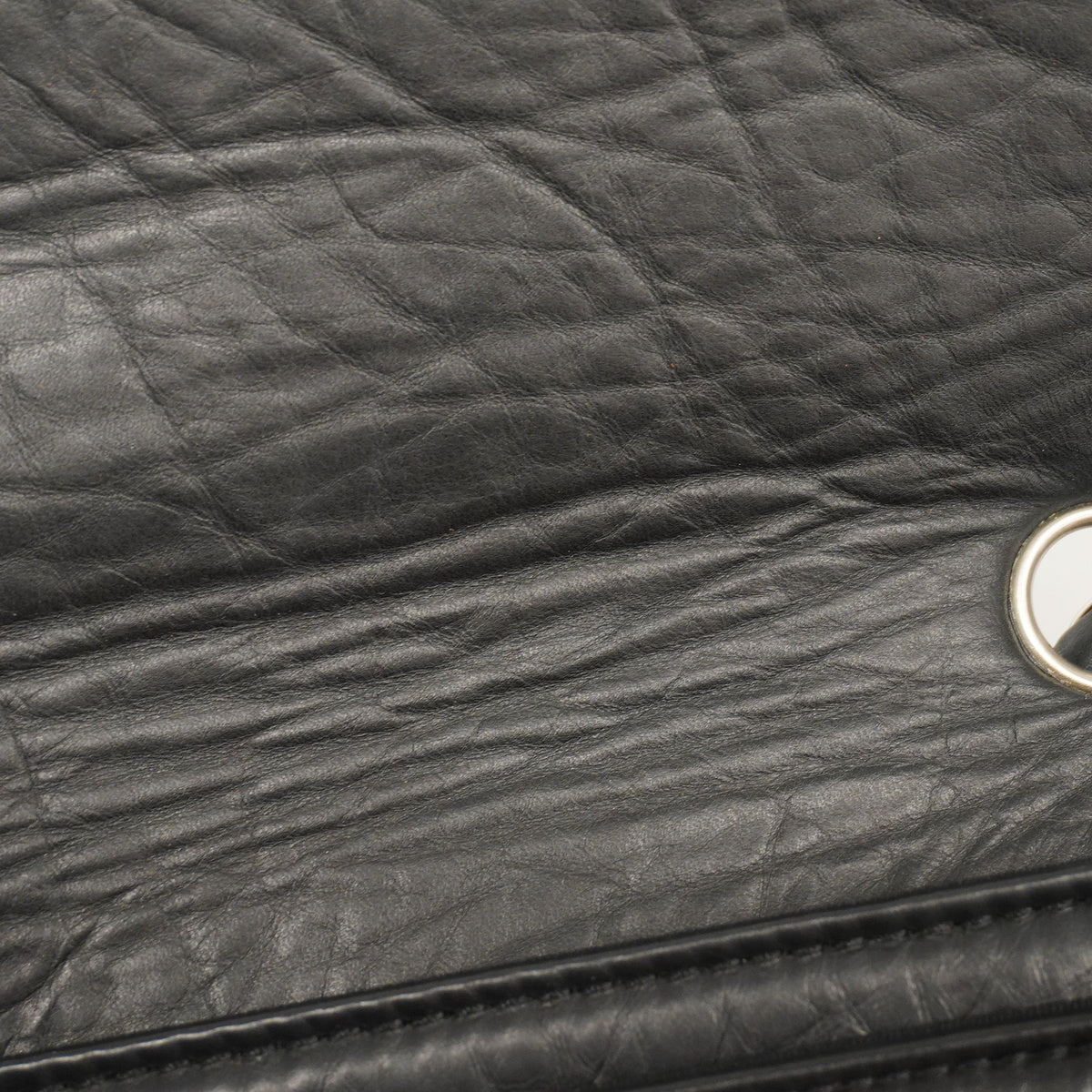 Chanel Shoulder Bag Chocolate Bar W Chain Leather Black