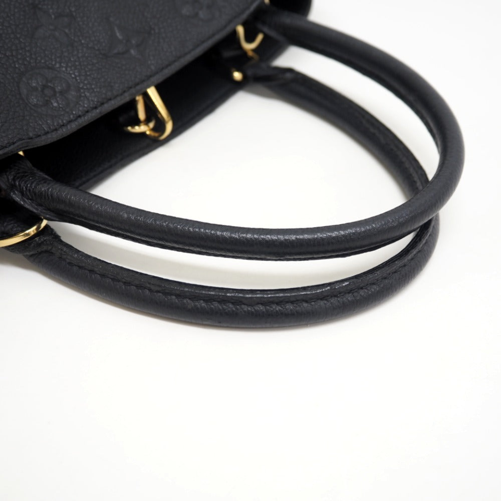 Louis Vuitton Montaigne MM Monogram Emplant Handbag Black