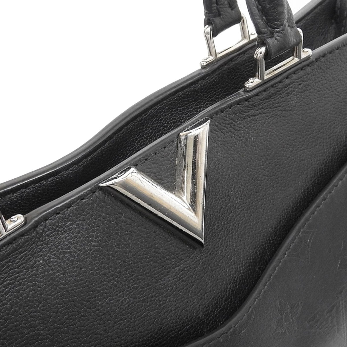 Louis Vuitton Very Zip Tote 2 Way Bag Leather Noir Black Silver Hardware