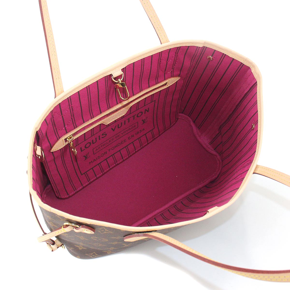 Louis Vuitton Monogram Neverfull PM Tote Bag Brown Pivoine