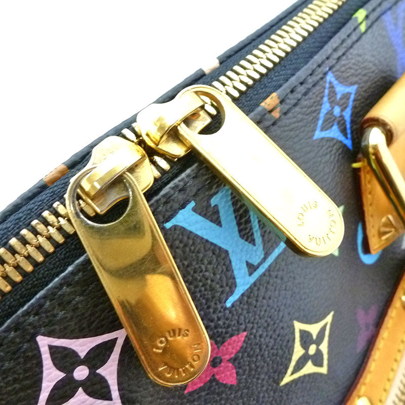 Louis Vuitton Alma Multicolor Noir Black Studs Cute Monogram Handbag