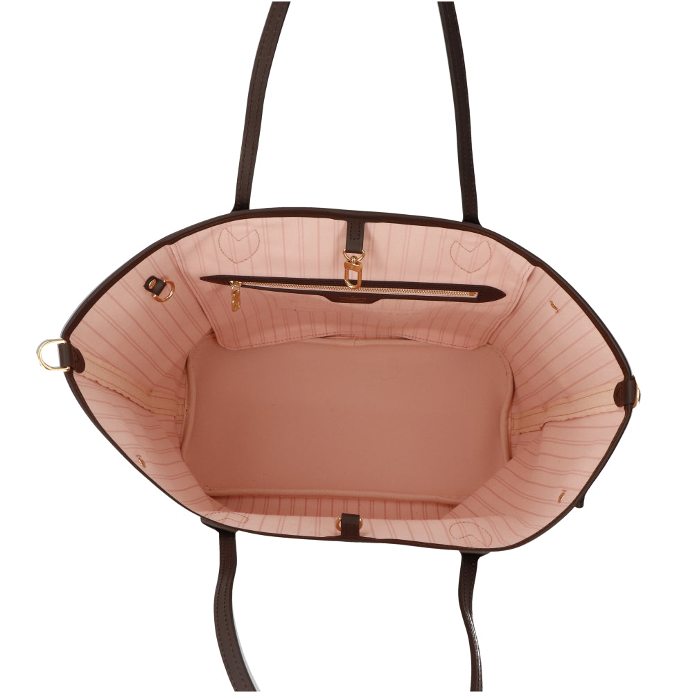 Louis Vuitton Neverfull MM Handbag Shoulder Bag Brown