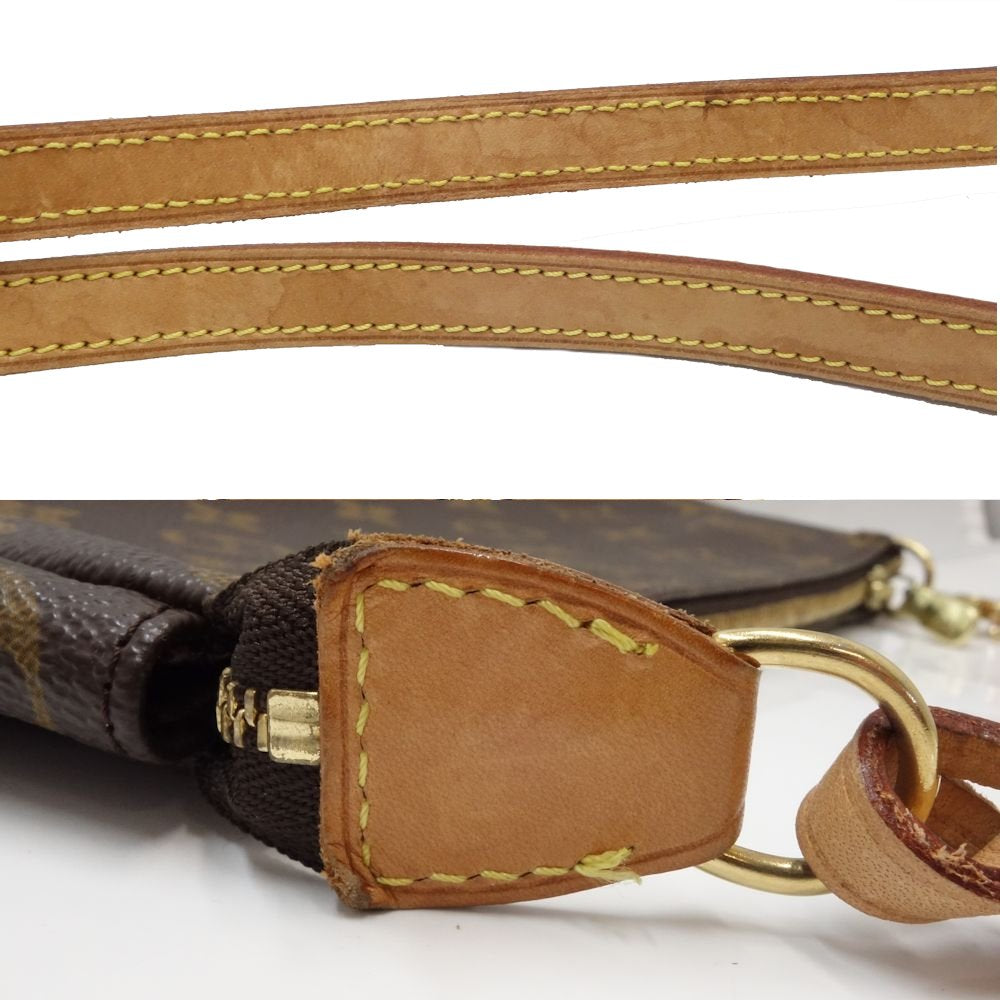 Louis Vuitton Monogram Pochette Accessoire Handbag Brown
