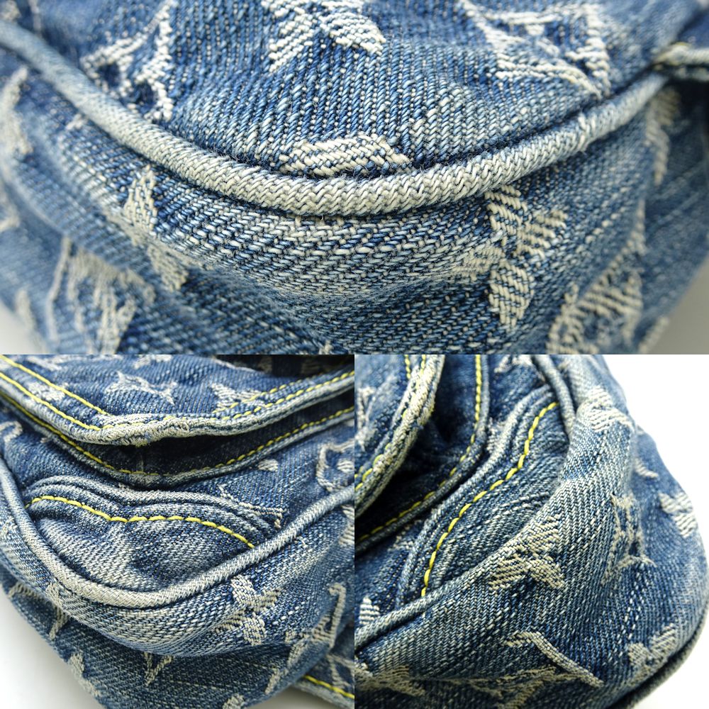 Louis Vuitton Monogram Denim Bum Bag Body Bag Blue