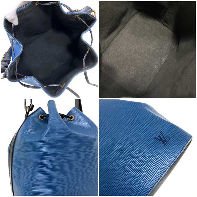 Louis Vuitton Petit Noe Black Toledo Blue Noir Epi