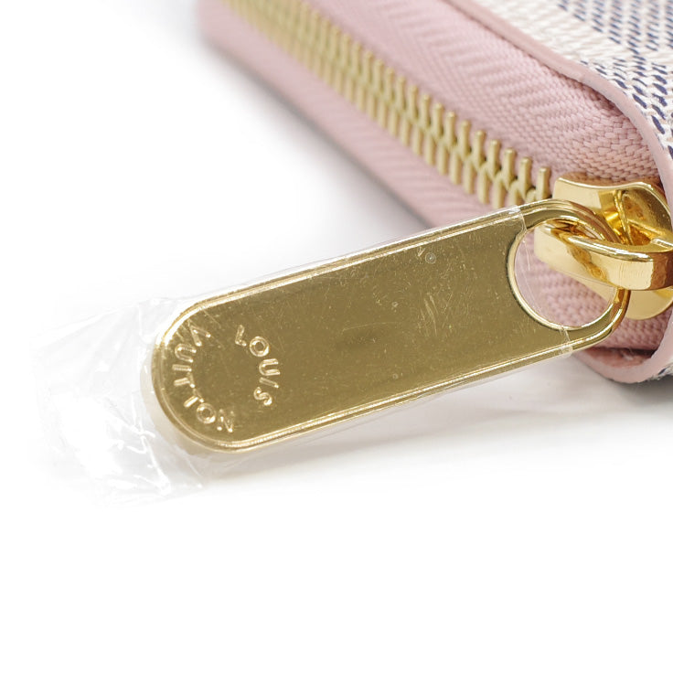 Louis Vuitton Zippy Wallet Damier Azur Rose Ballerine Long Wallet