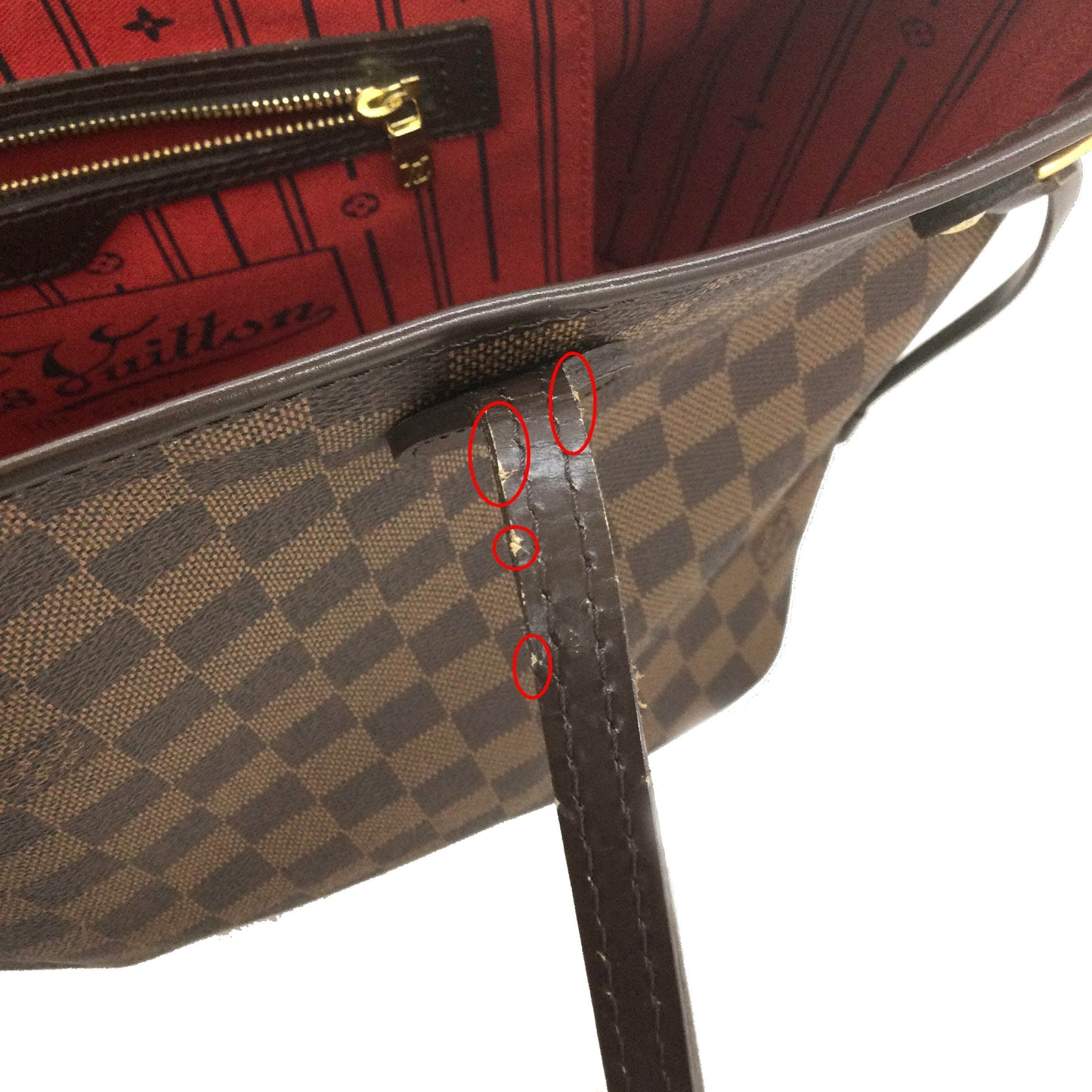 Louis Vuitton Neverfull MM Damier Ebene Brown Tote Bag Shoulder Bag