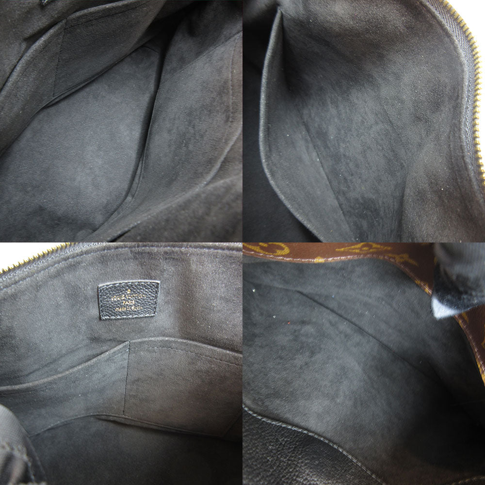Louis Vuitton Pallas Black Handbag Shoulder 2 Way Bag Monogram