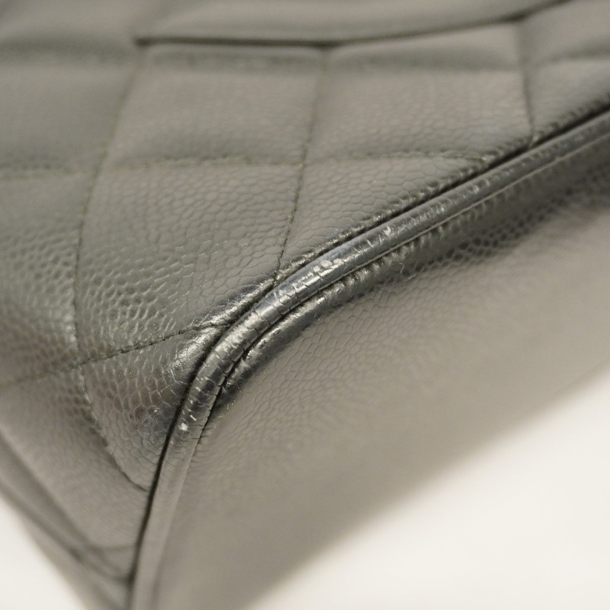 Chanel Tote Bag Reproduction Caviar Skin Black Gold