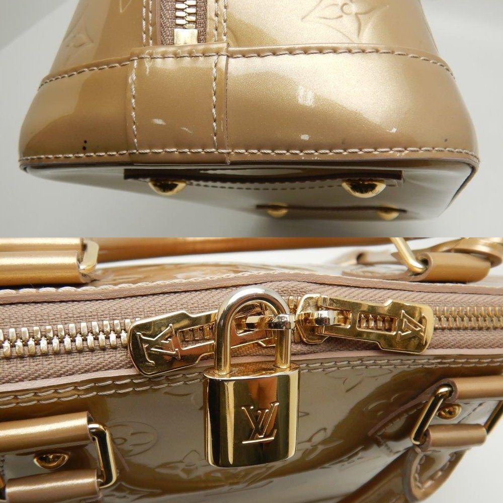 Louis Vuitton Vernis Alma Beige Poodle Handbag