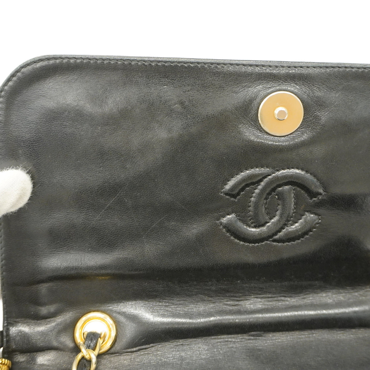 Chanel Shoulder Bag Matelasse Chain Lambskin Black