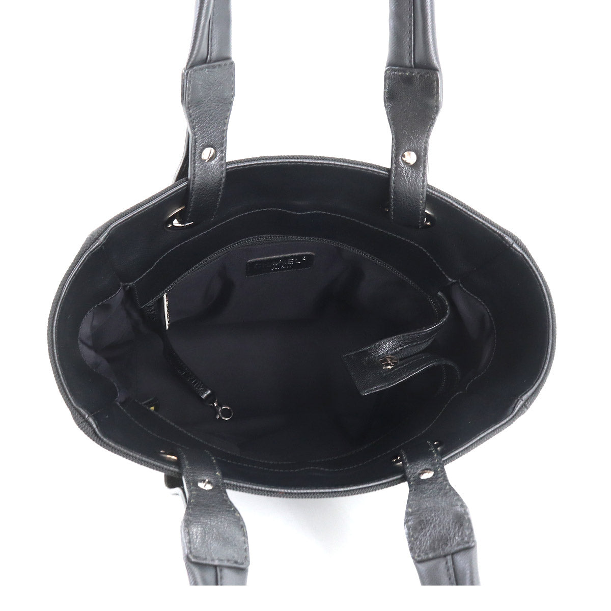 Chanel Paris Biarritz PM Tote Bag Pvc Nylon Leather Black