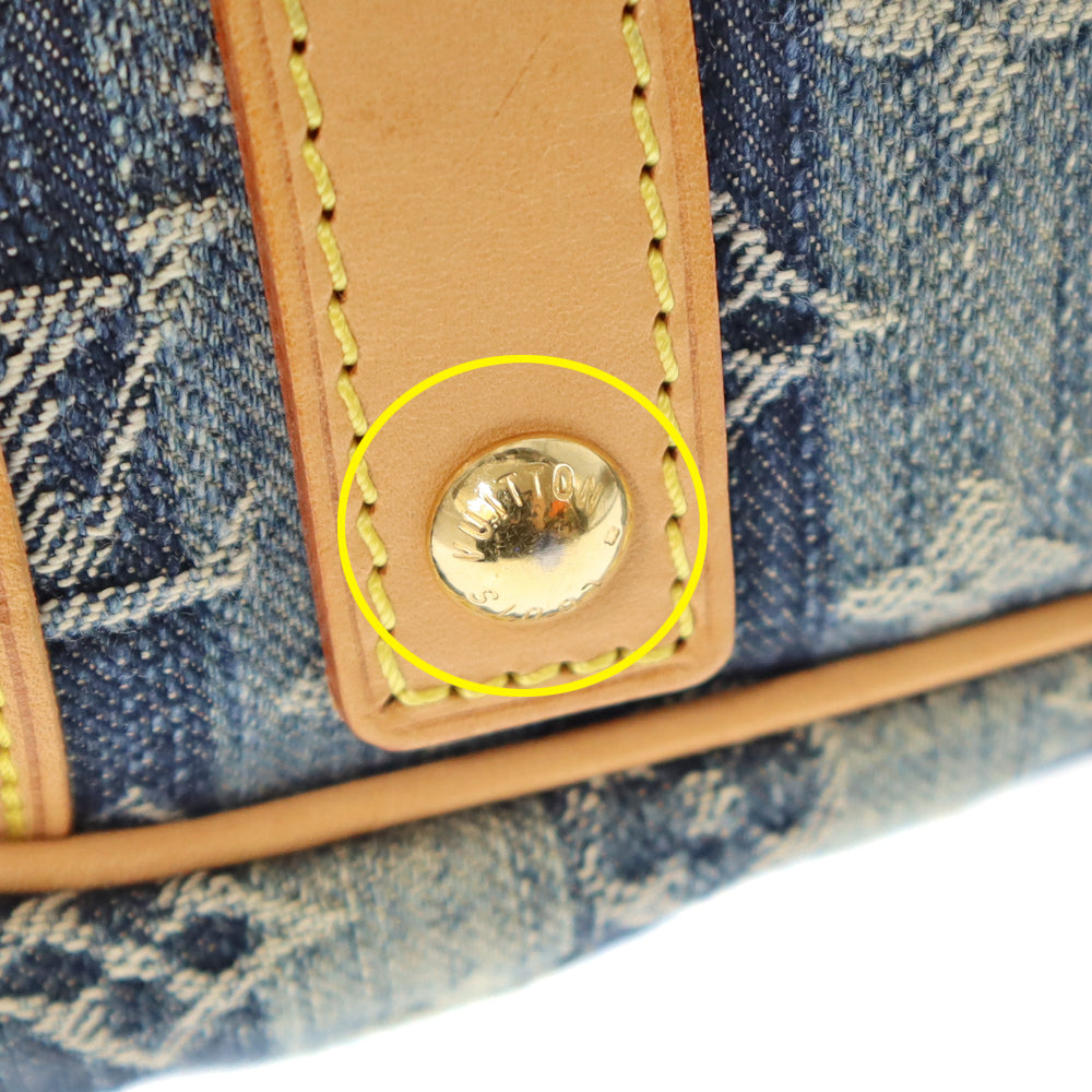 Louis Vuitton Porte Epol Leie MM Shoulder Bag Denim Blue