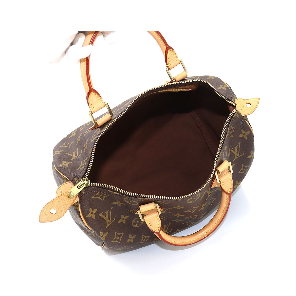 Louis Vuitton Monogram Speedy 30 Hand Bag Brown Gold Hardware
