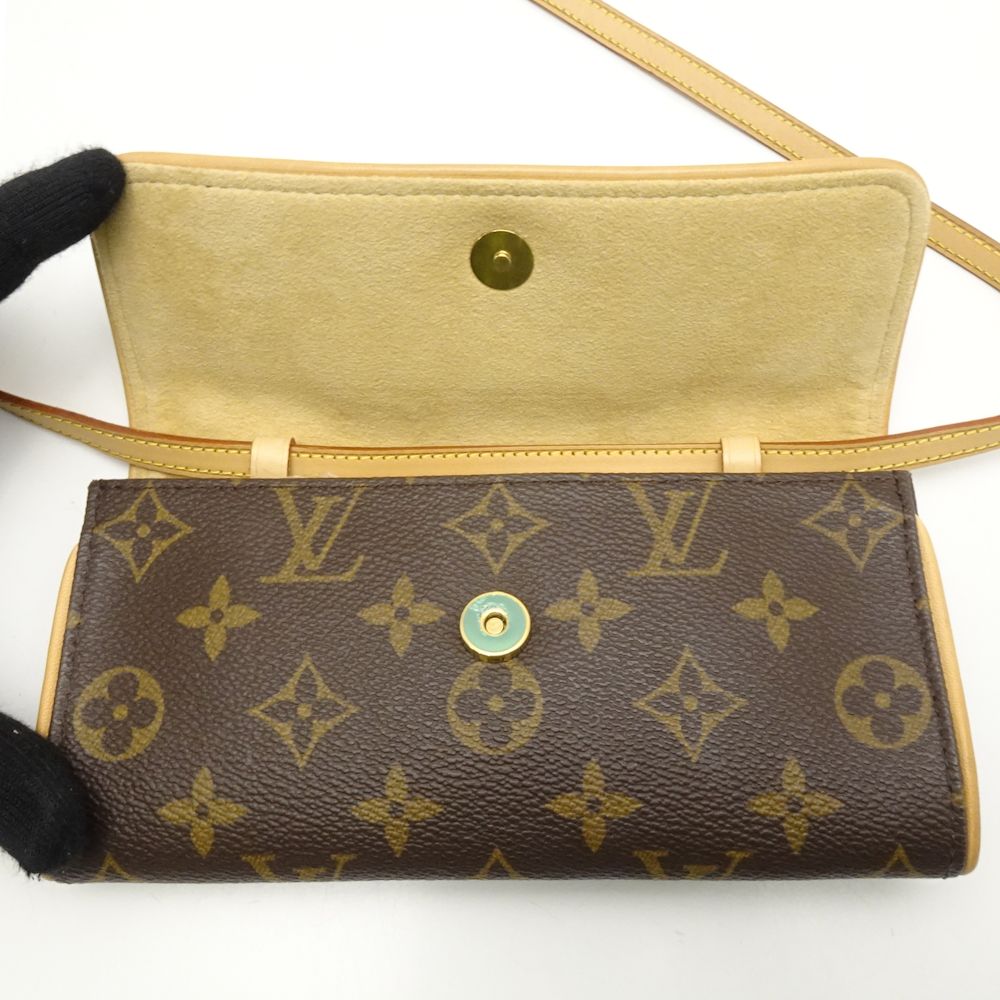 Louis Vuitton Monogram Pochette Twin PM Brown 2WAY