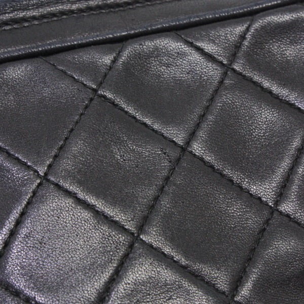 Chanel Matelasse Chain Shoulder Bag Lambskin Fringe Black