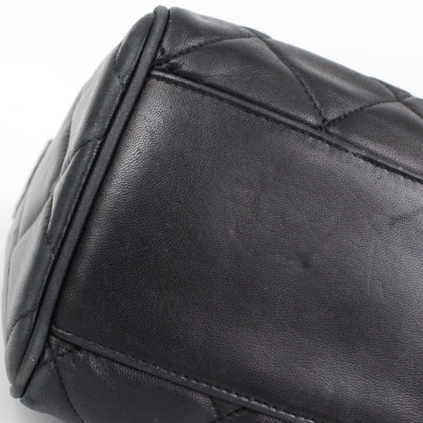 Chanel Matelasse Shoulder Bag Tassel Lambskin Coco Mark Black