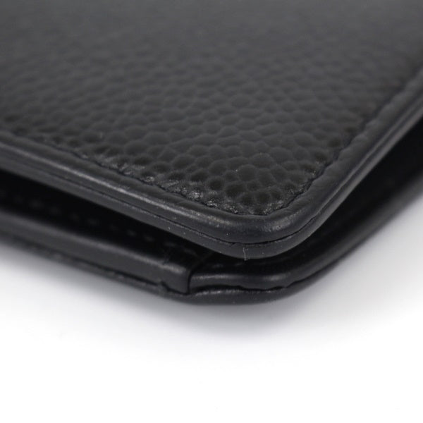 Chanel Bifold Long Wallet Zipper Long Wallet Caviar Skin Black