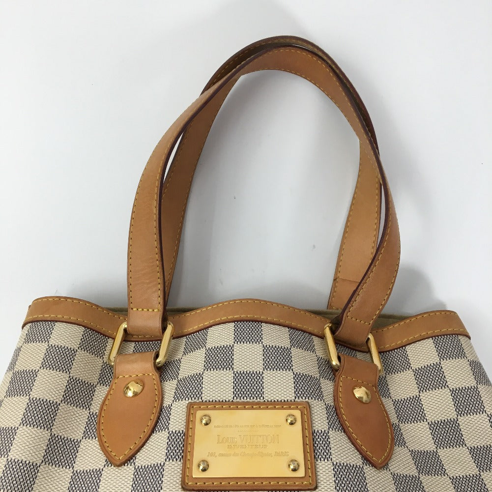 Louis Vuitton Hampstead PM Shoulder Bag Damier Azur Canvas White