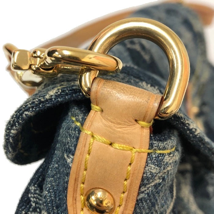 Louis Vuitton Mini Pleaty Monogram Denim Shoulder Bag Blue