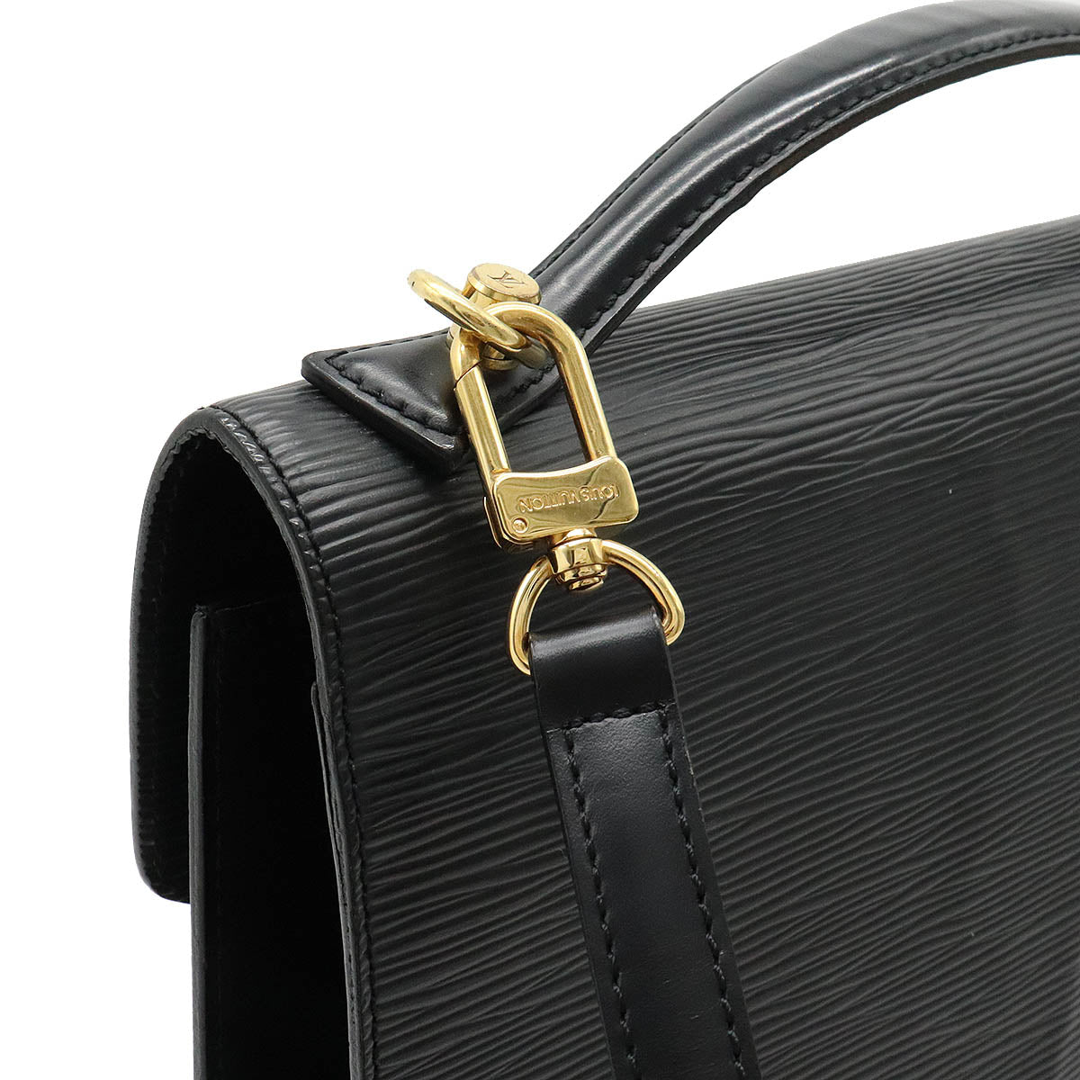 Louis Vuitton Epi Monceau Shoulder Bag Noir Black