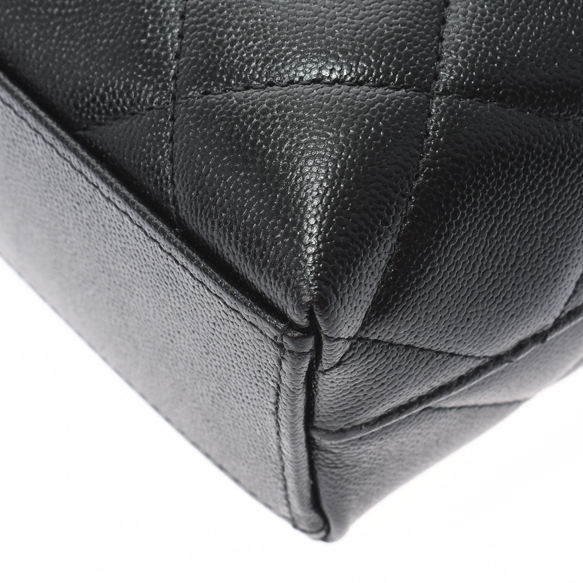 Chanel Flap Bag Black/Gold Hardware Grained Calfskin Women's Shoulder Bag
