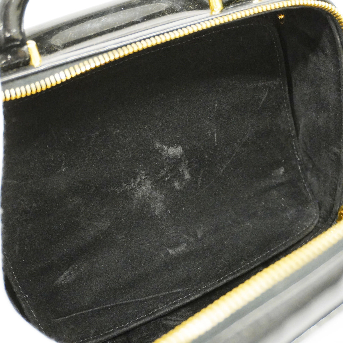 Chanel Vanity Bag Patent Leather Black