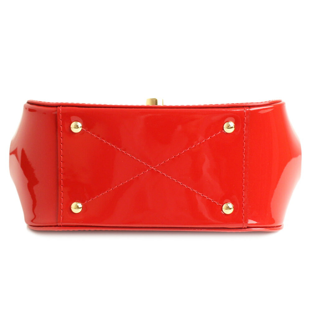 Louis Vuitton Vernis Leather Shoulder Bag Red