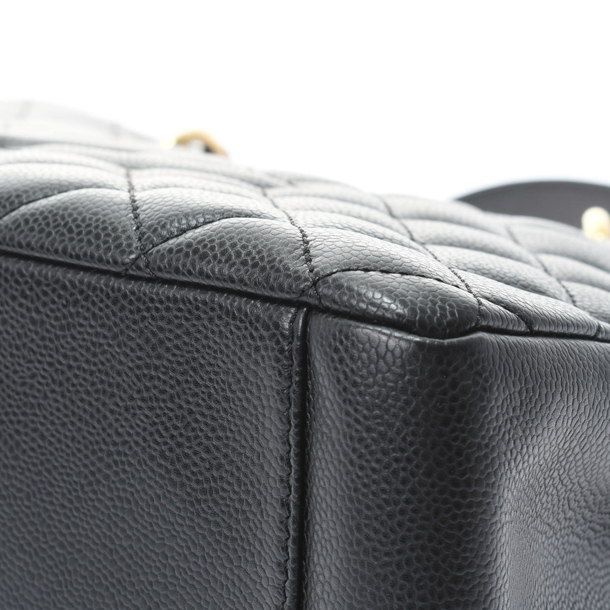Chanel Matelasse GST Black/gold Hardware Caviar Skin Tote Bag