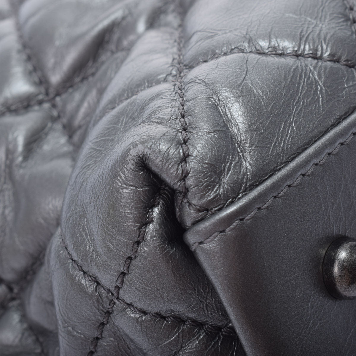 Chanel Chain Me Gray/  Silver Hardware Aged Calfskin Tote Bag