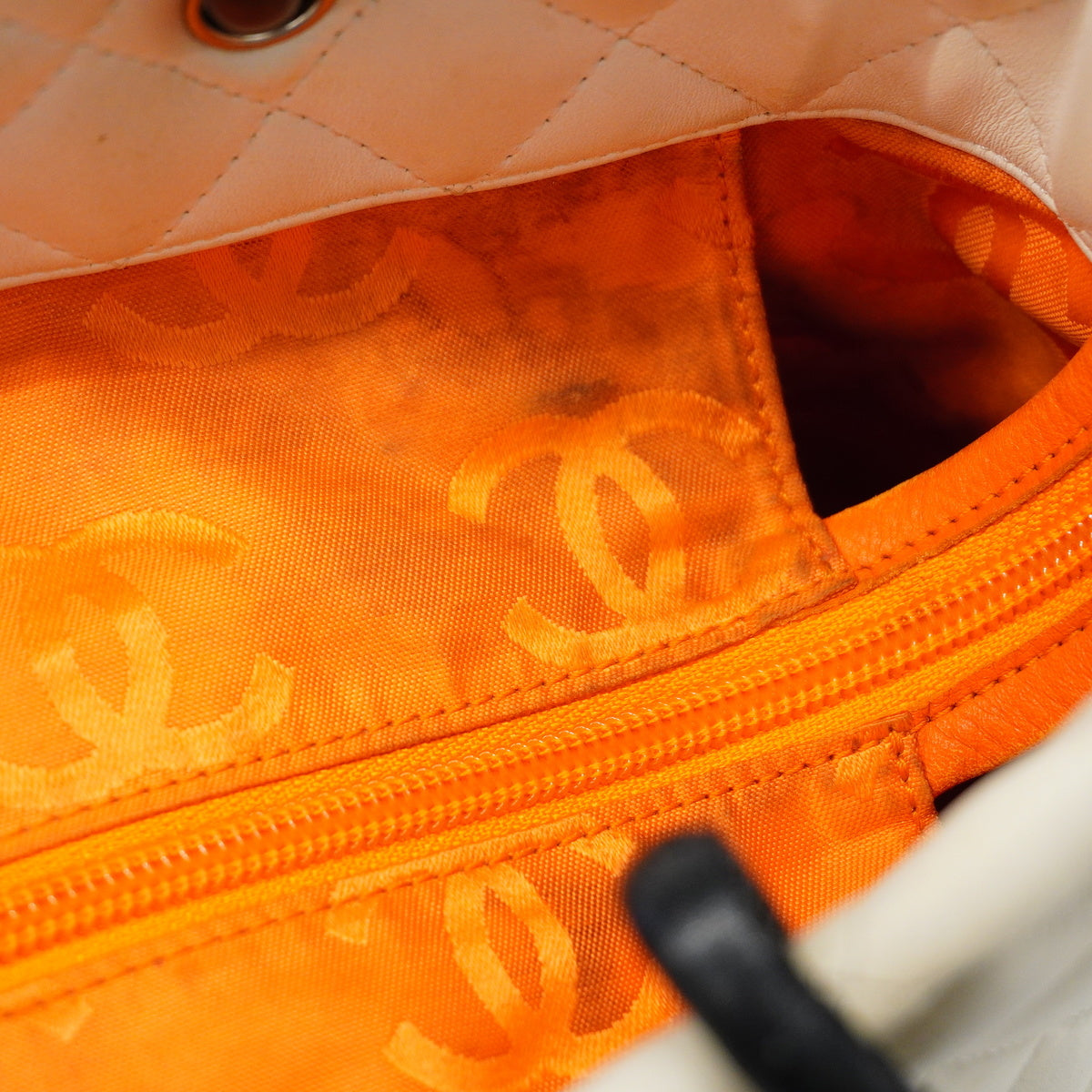 Chanel Tote Bag Cambon Line Leather Python White
