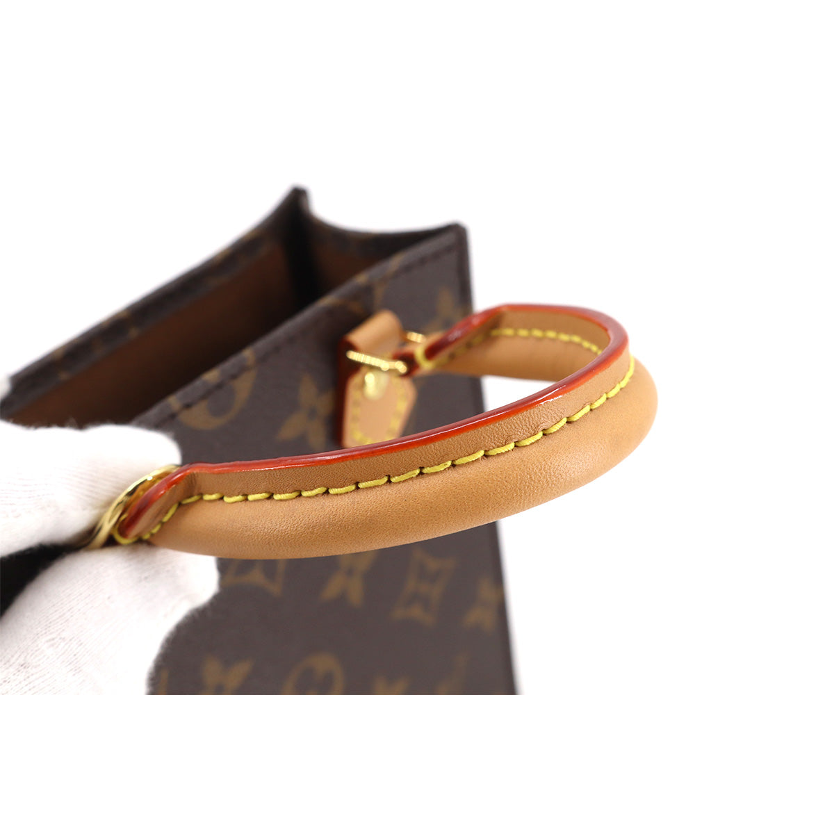Louis Vuitton Monogram Petit Sac Plat 2way Hand Shoulder Bag Brown