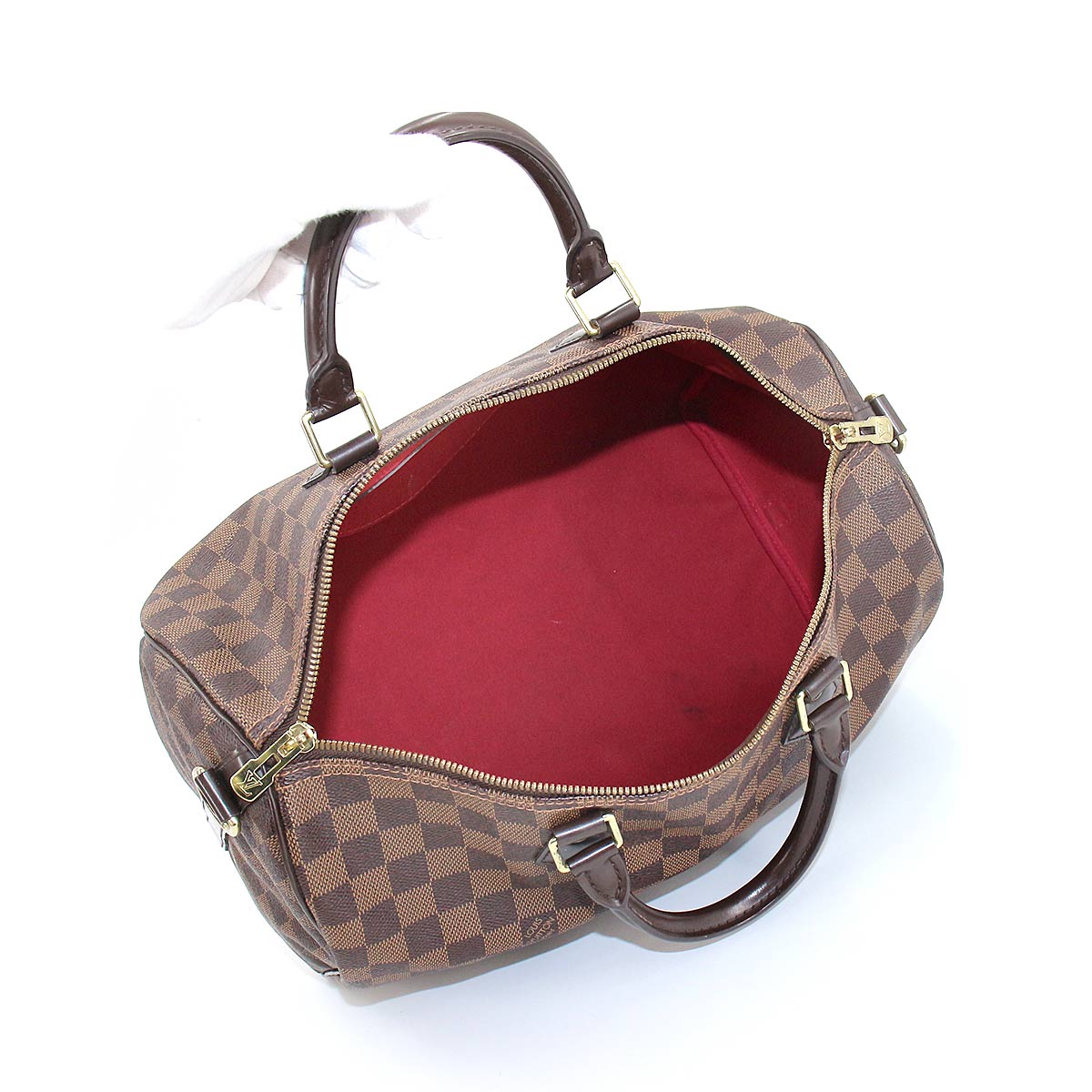Louis Vuitton Damier Speedy 35 Hand Bag Ebene Brown Gold Hardware