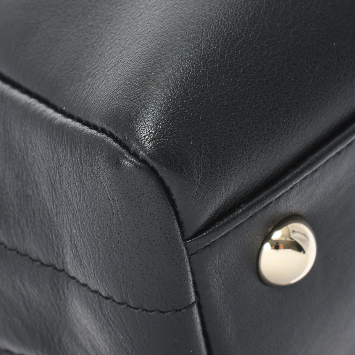 Chanel Stitch Small Shopping Bag Black/gold Hardware Calfskin Handbag