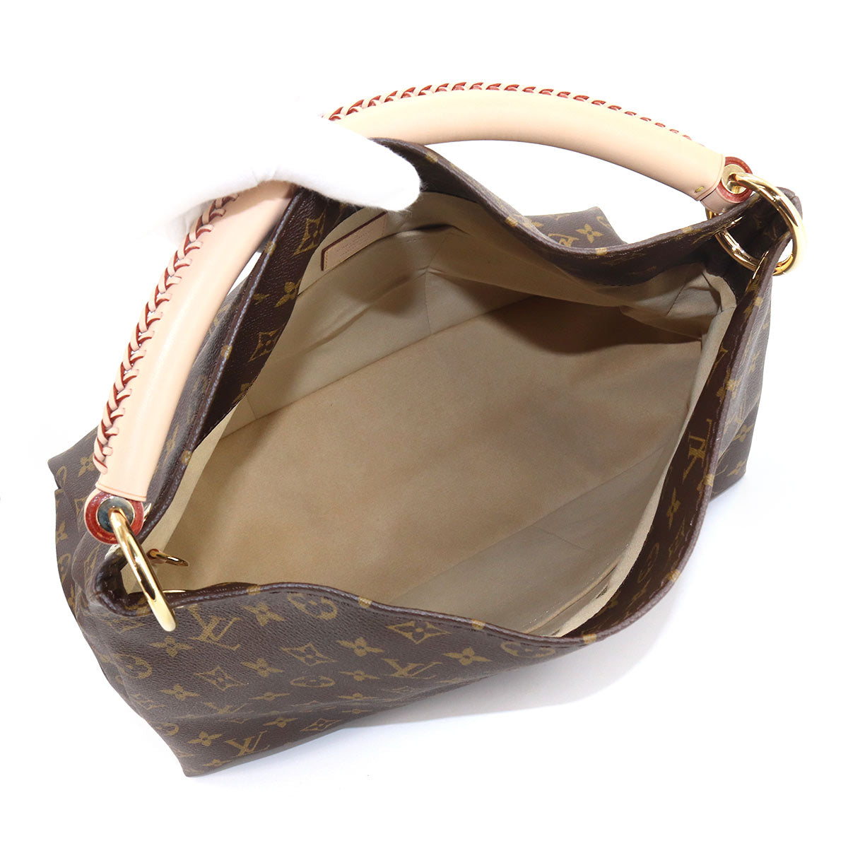 Louis Vuitton Monogram Artsy MM Shoulder Bag Brown Gold Hardware