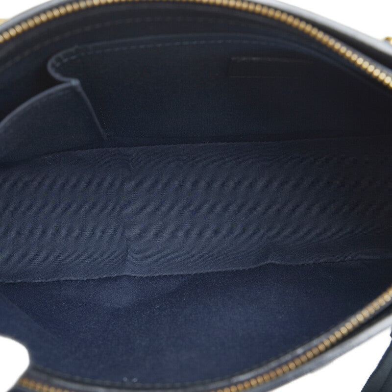 Louis Vuitton Monogram Mini Lucile PM Handbag Tote Bag Navy Canvas Leather