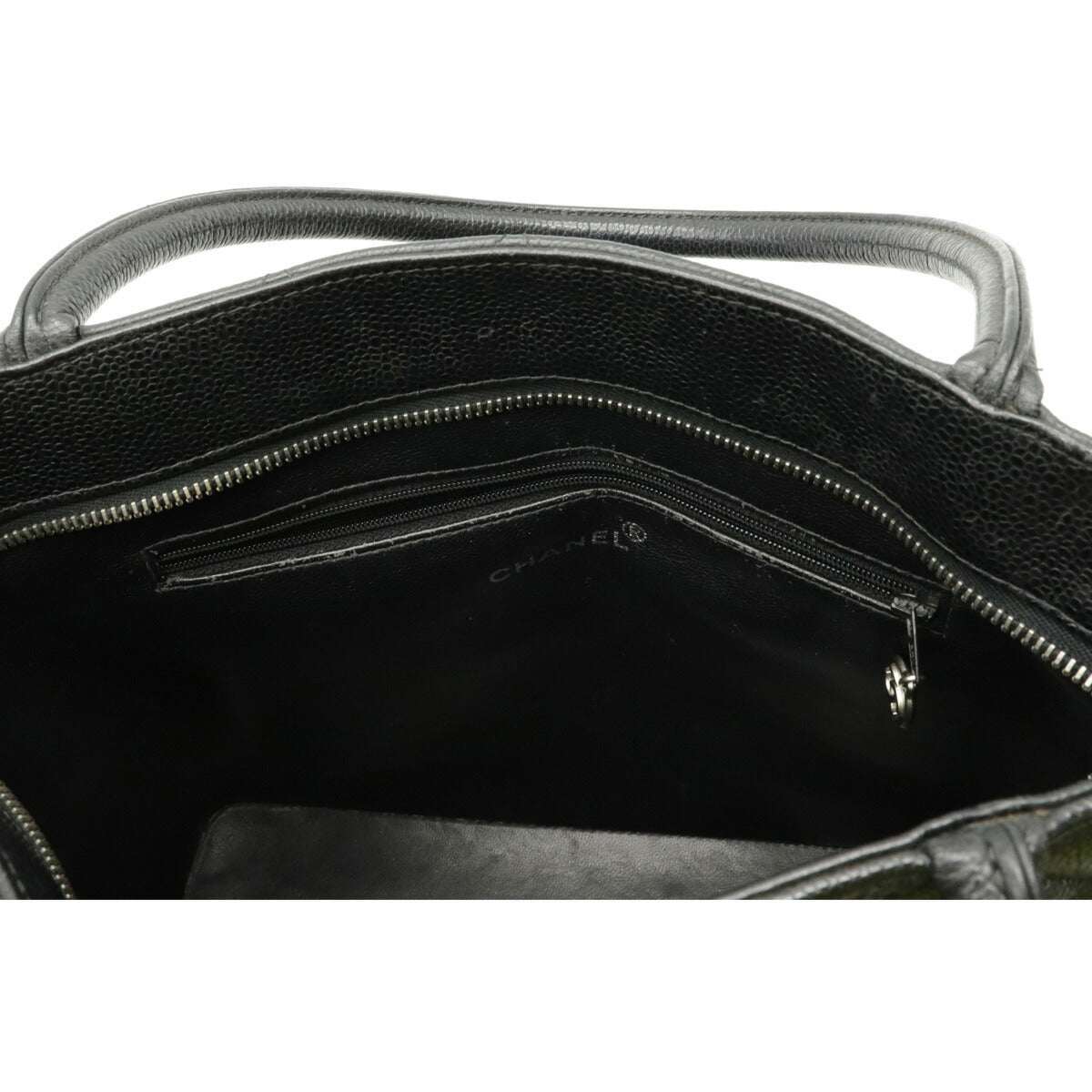 Chanel Matelasse Caviar Skin Reissue Tote Cocomark Leather Black