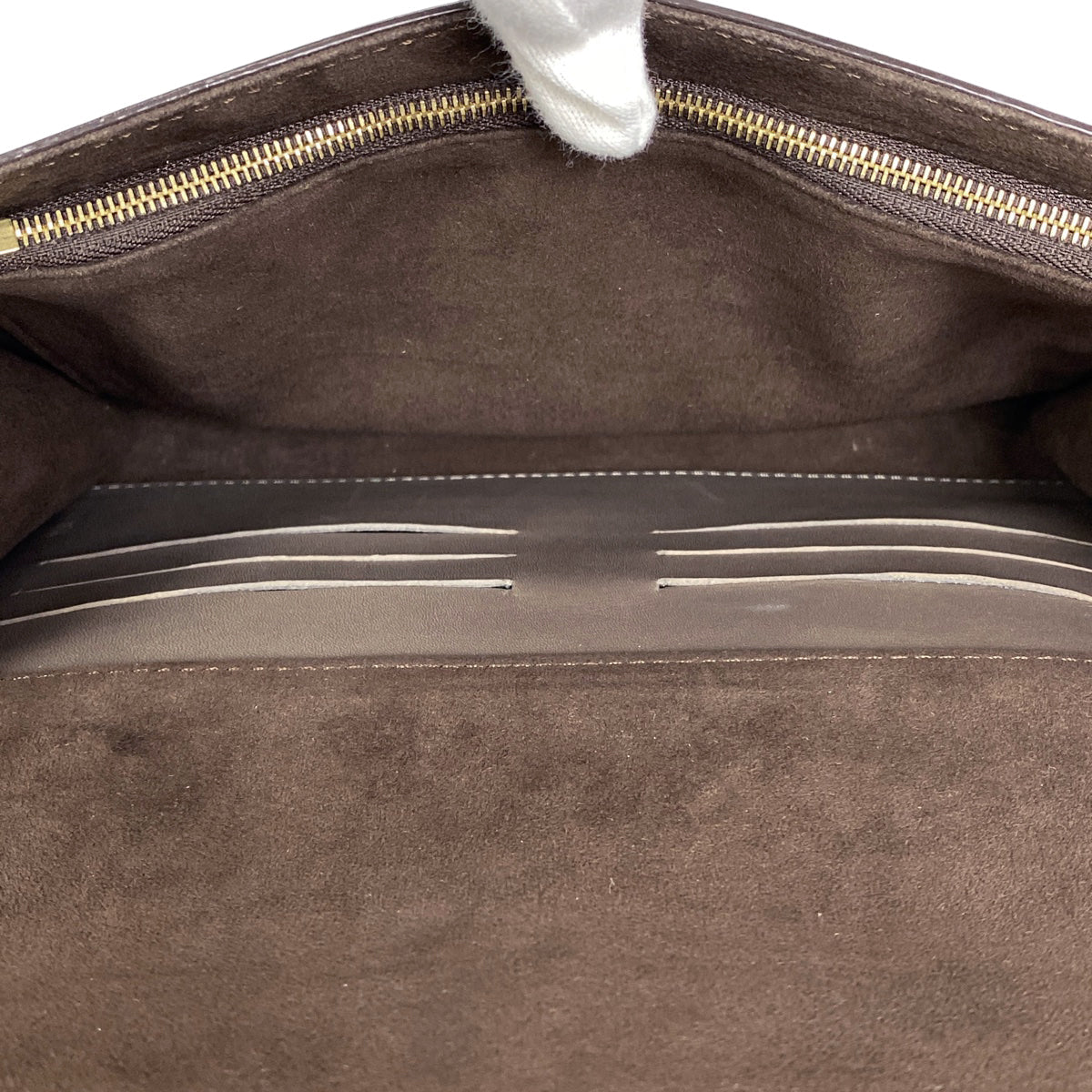 Louis Vuitton Pochette Chain Shoulder Bag Leather Brown