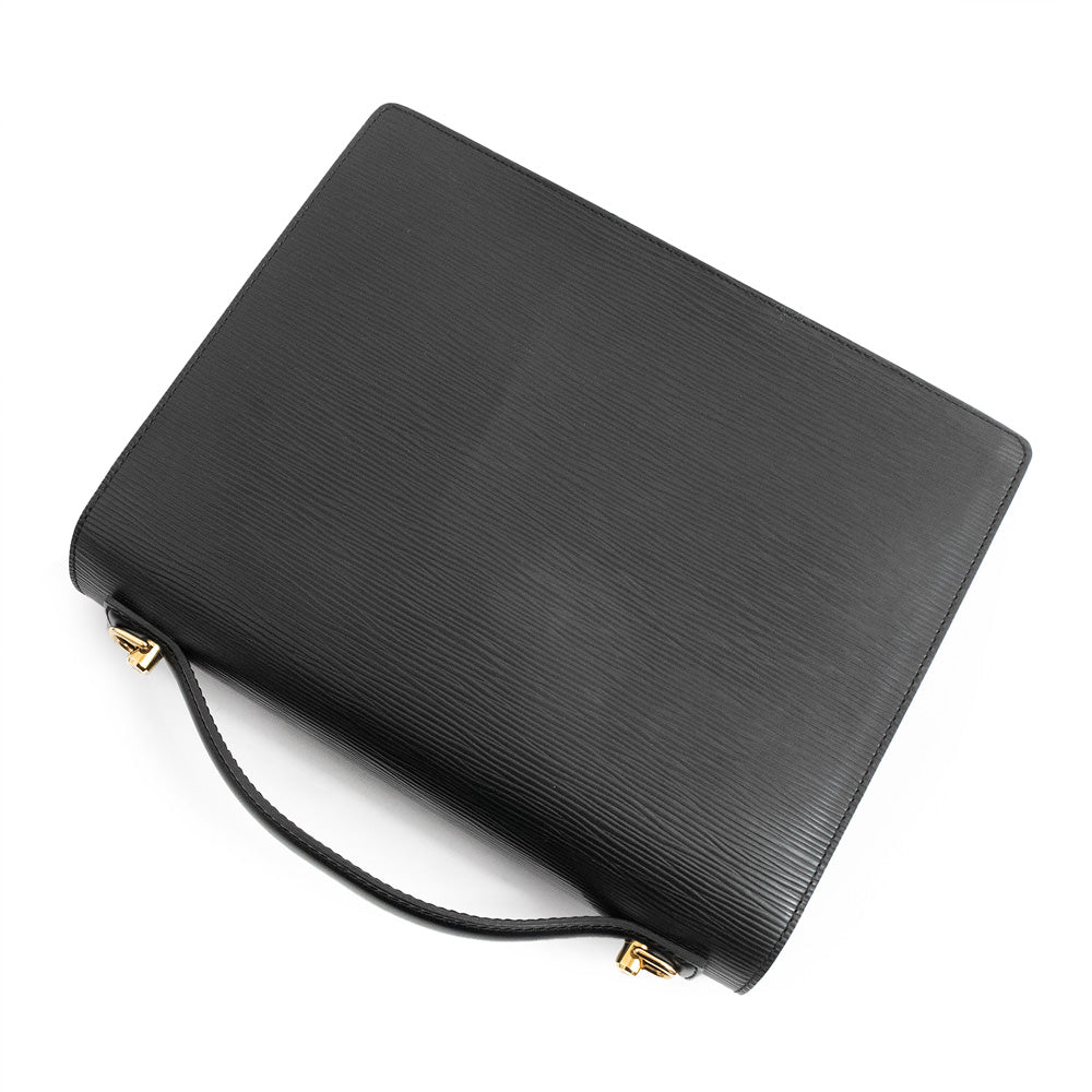 Louis Vuitton Monceau Shoulder Bag Epi Leather Black