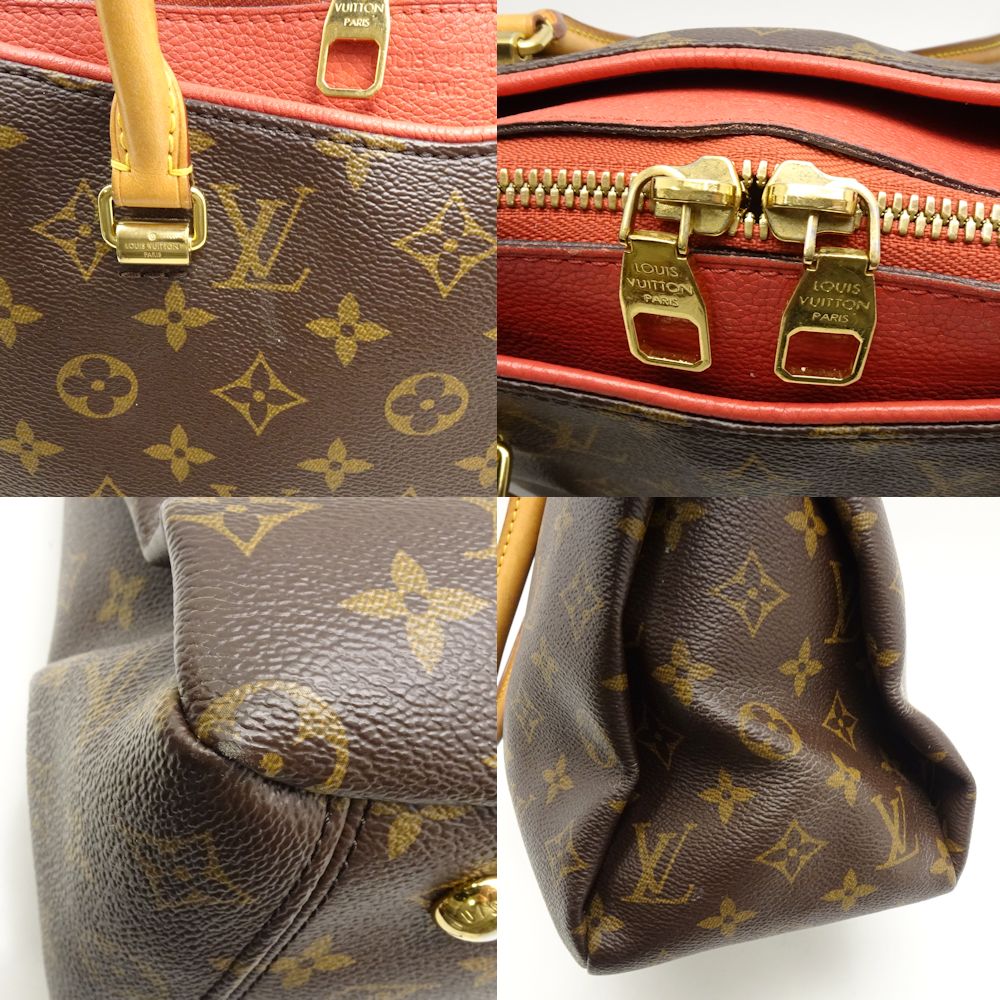 Louis Vuitton Monogram Pallas Rose Pink 2WAY Bag Brown