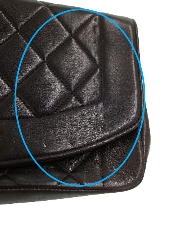 Chanel Diana Matelasse Chain Shoulder Bag Black