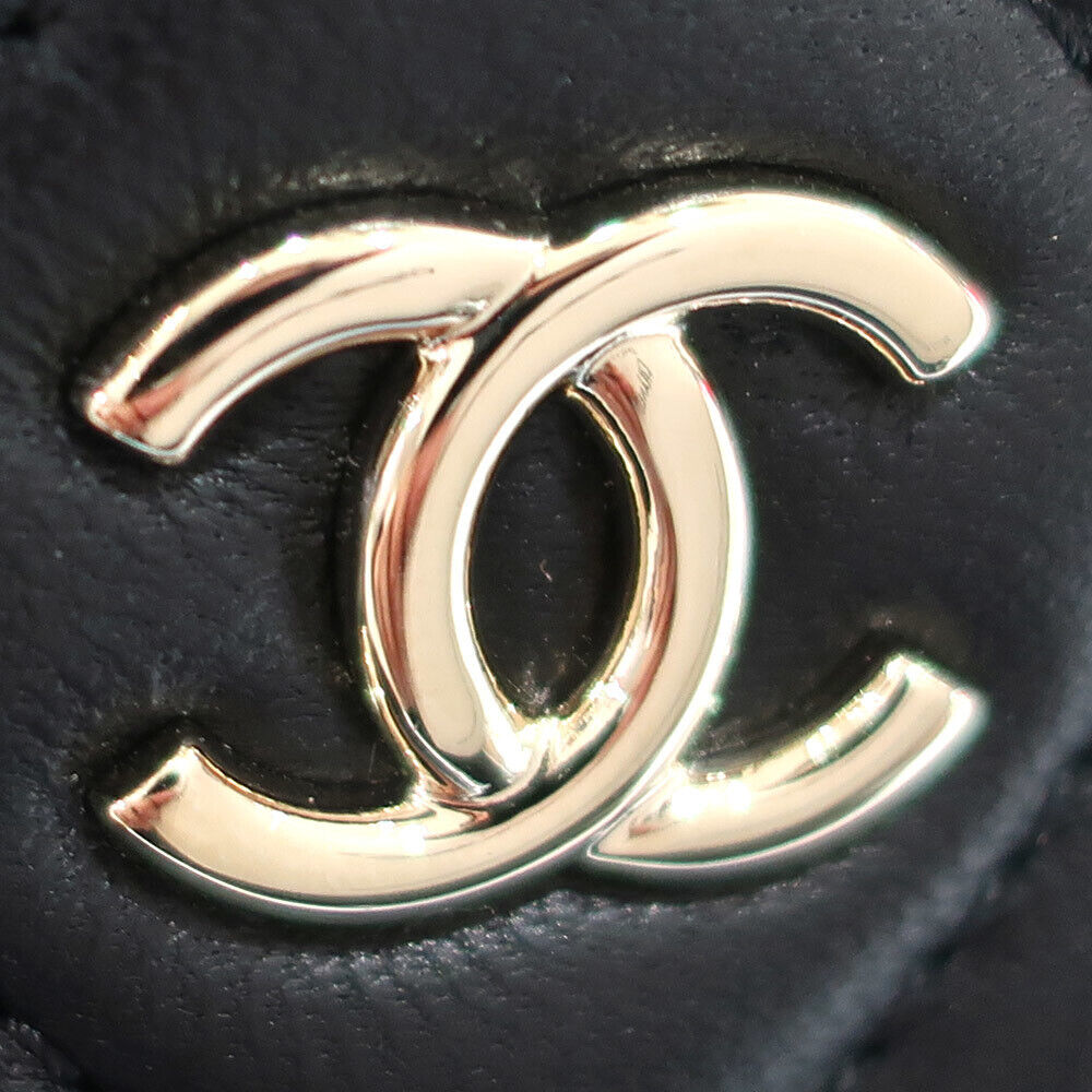 Chanel Chain Pochette Matelasse Black Shoulder Pouch