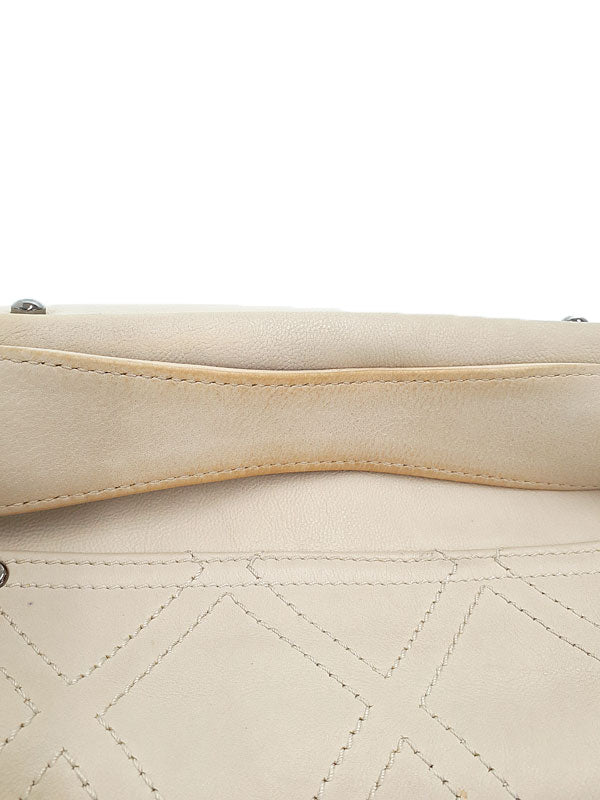 Chanel Diamond Stitch Chain Shoulder Bag Ivory Beige