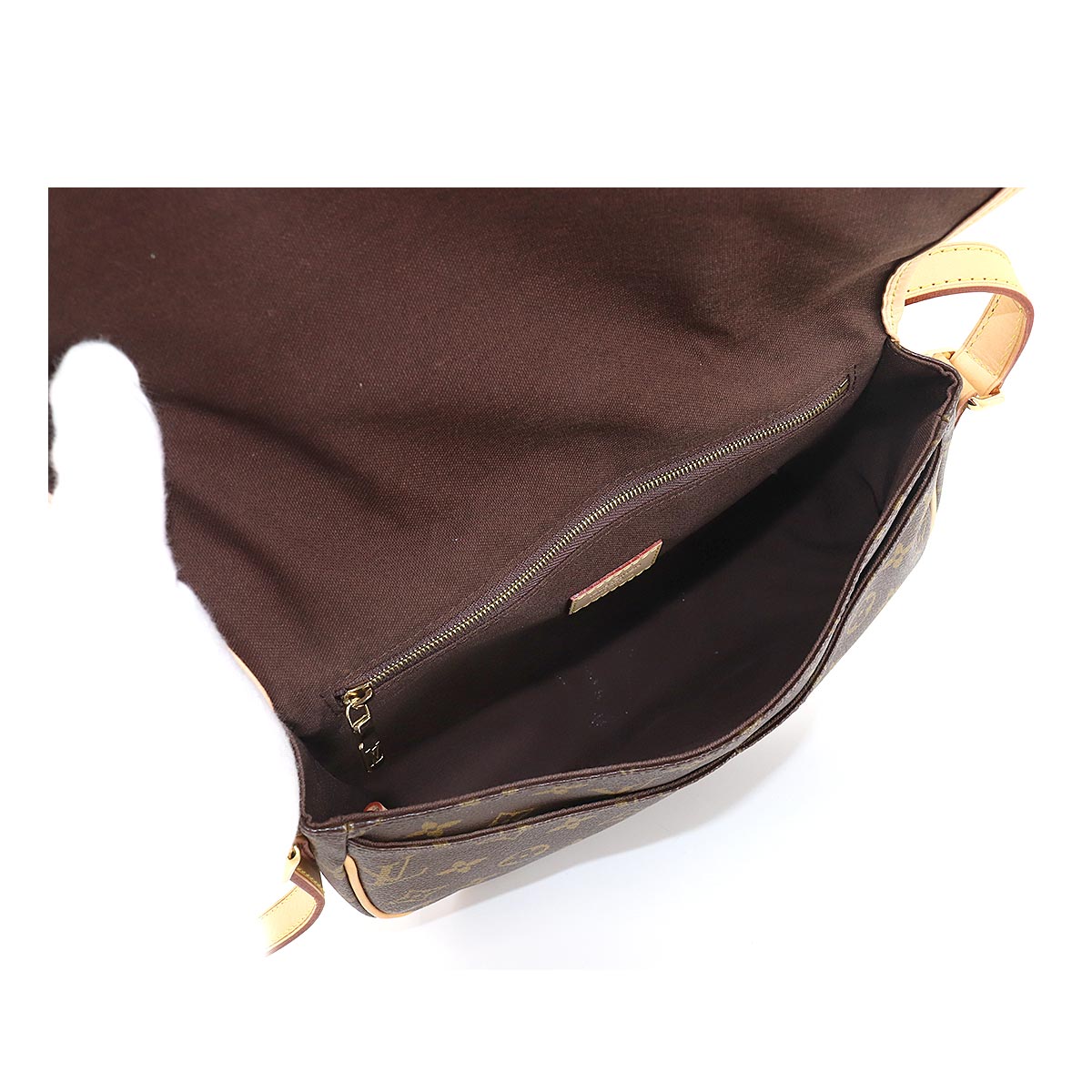 Louis Vuitton Monogram Menilmontant PM Shoulder Bag Brown Gold Metal Fittings