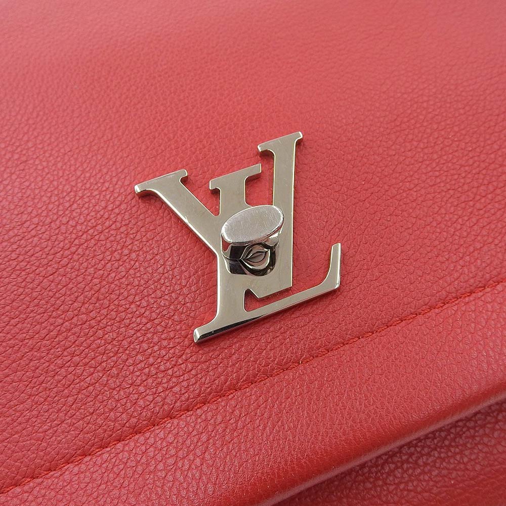 Louis Vuitton Lock Me 2 Handbag Calf Leather Ruby red
