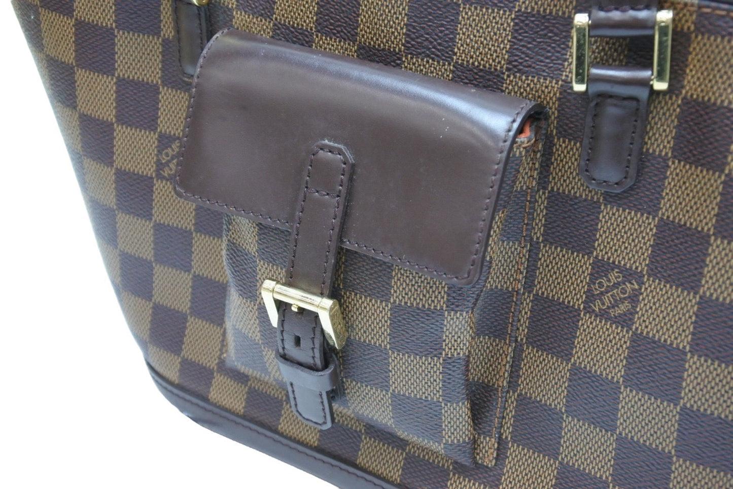 Louis Vuitton Shoulder Bag Tote Bag Manosque PM Damier Ebene Brown