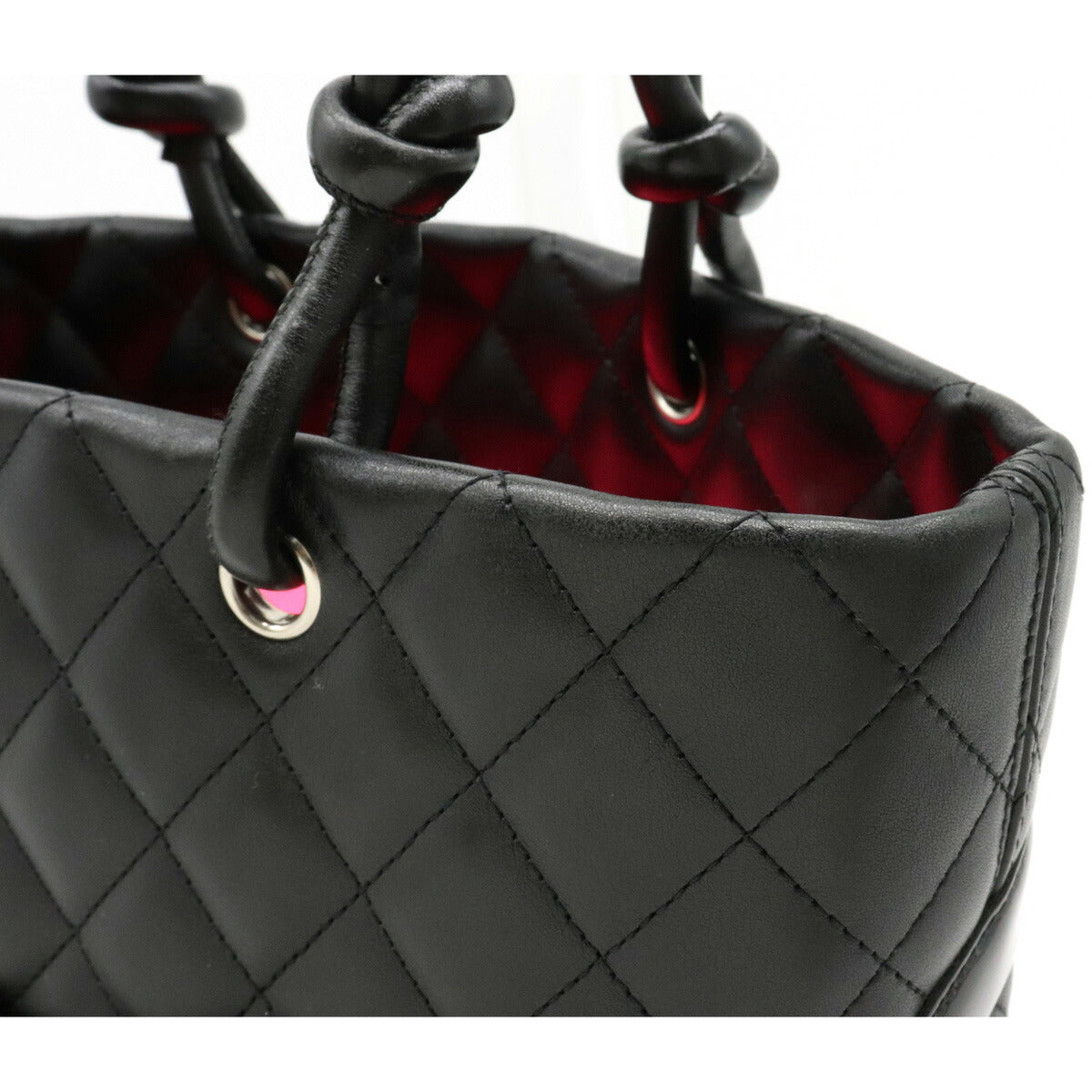 Chanel Cambon Line Medium Tote Bag Soft Calf Enamel Black